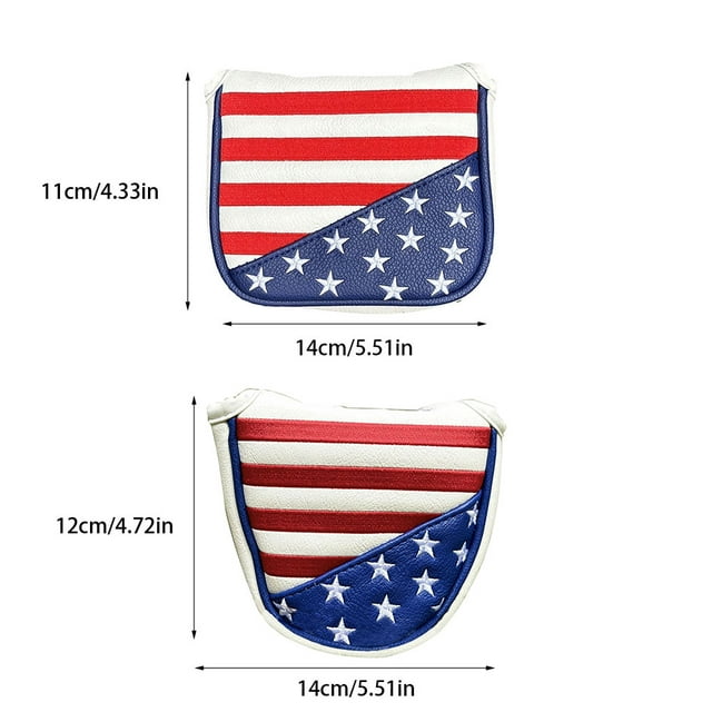 mmirethe Durable Cover Closure Fabric Half Cover Unique Embroidered Square Half PU Protection With Lining For Flag Cover White USA Half Circl