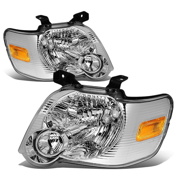 DNA Motoring For 06-10 Ford Explorer Sport Trac Chrome Amber Corner Headlight Lamps Pair