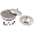 thumbnail image 1 of Mayur Export Plateau de Service pour Vin Sacré en Acier Inoxydable avec Couvercle et Assiette à Pain Empilable avec Couvercle + 40 Tasses - (Miroir/argent), 1 of 4