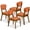 Walnut/Burnt Orange, variant on Best Choice Products Set of 4 Wooden Dining Chairs, Wood Modern Farmhouse Upholstered Chairs - Walnut/Cream
