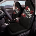 thumbnail image 4 of Uourmeti Elastic Front and Rear Seat Cover Set for Interior Accessories, Polyester Decorative Car Seat Covers Front Seats Cushion, Skull Rose Flag Pattern, 4 of 7