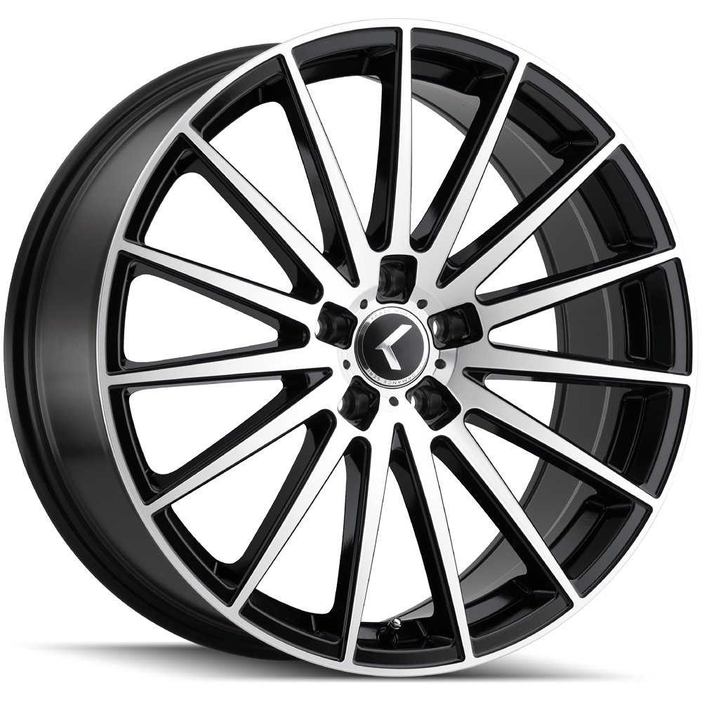 Kraze KR191 20x8.5 5x115 +38mm Black/Machined Wheel Rim 20" Inch