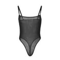 thumbnail image 6 of TEVEQ Women's Sheer Mesh See Through Bodysuit Sleeveless Top Square Neck Body Suit Leotard Blouse Women's Mesh See Through Sleepwear Sleeveless Dress Chemise Bodysuit, 6 of 8