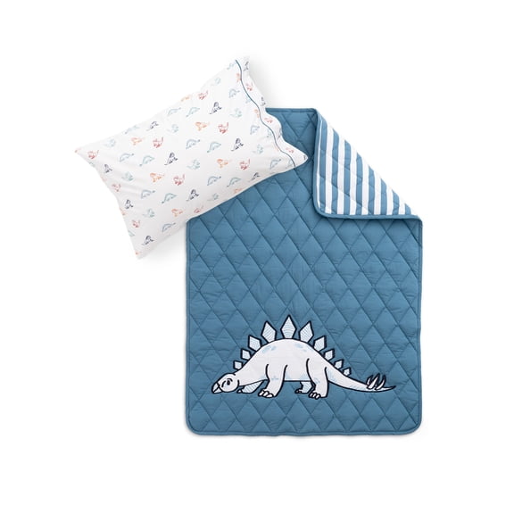 Monica   Andy Organic Cotton Toddler Comforter & Pillowcase Set, Reversible 2-Piece Toddler Bedding Set