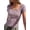 Black Purple Pink Flower, variant on Floral Square Neck Tops for Women Trendy Summer Outfits Short Sleeve Shirts Boho Top Beach Vacation Clothes