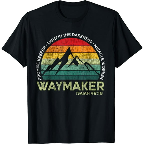 Vintage Waymaker Promise Keeper Miracle Worker Christian Funny Creative Graphic T-Shirt