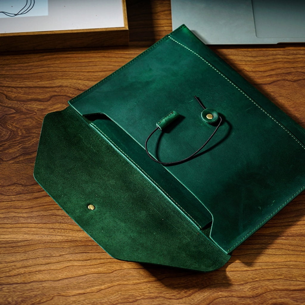 PU Leather File Folder with Multiple Card Slot, String Closure Document Holder