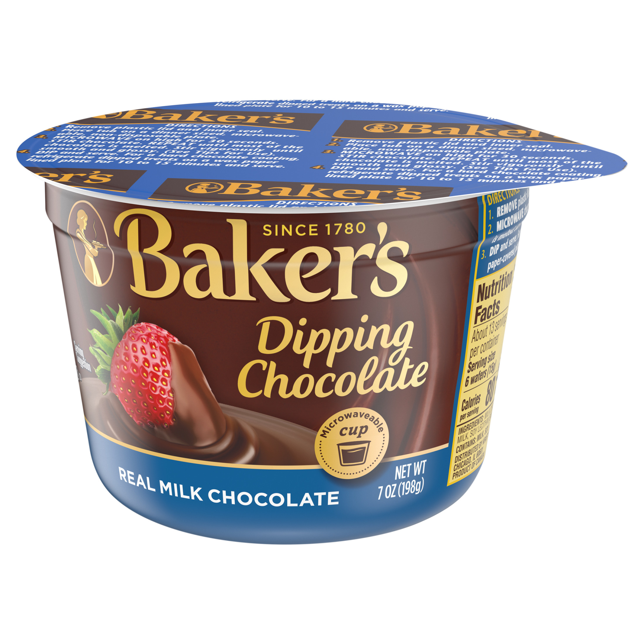 Baker's Real Milk Dipping Chocolate, 7 oz Cup - image 4 of 6