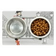 thumbnail image 1 of Fashion Pet Mat for Food and Water, Urban Fashion Themed Image with Girl in Colorful Clothes and Historical Street View, Non-Slip Rubber Mat for Dogs and Cats, 18" X 12", by Ambesonne, 1 of 2