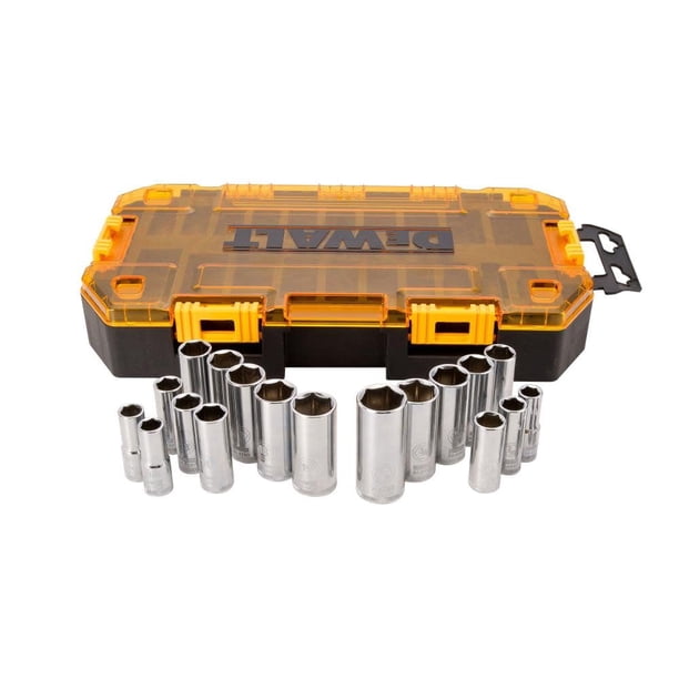 Kit de herramientas DEWALT DWMT73812, juego de enchufes profundos de 3/8 pulgadas, 20 piezas