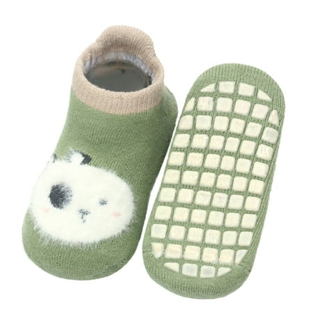 

Children Toddler Shoes Autumn And Winter Boys And Girls Floor Socks Shoes Non Slip Short Plush Warm And Comfortable Cute Cartoon Animal Pattern