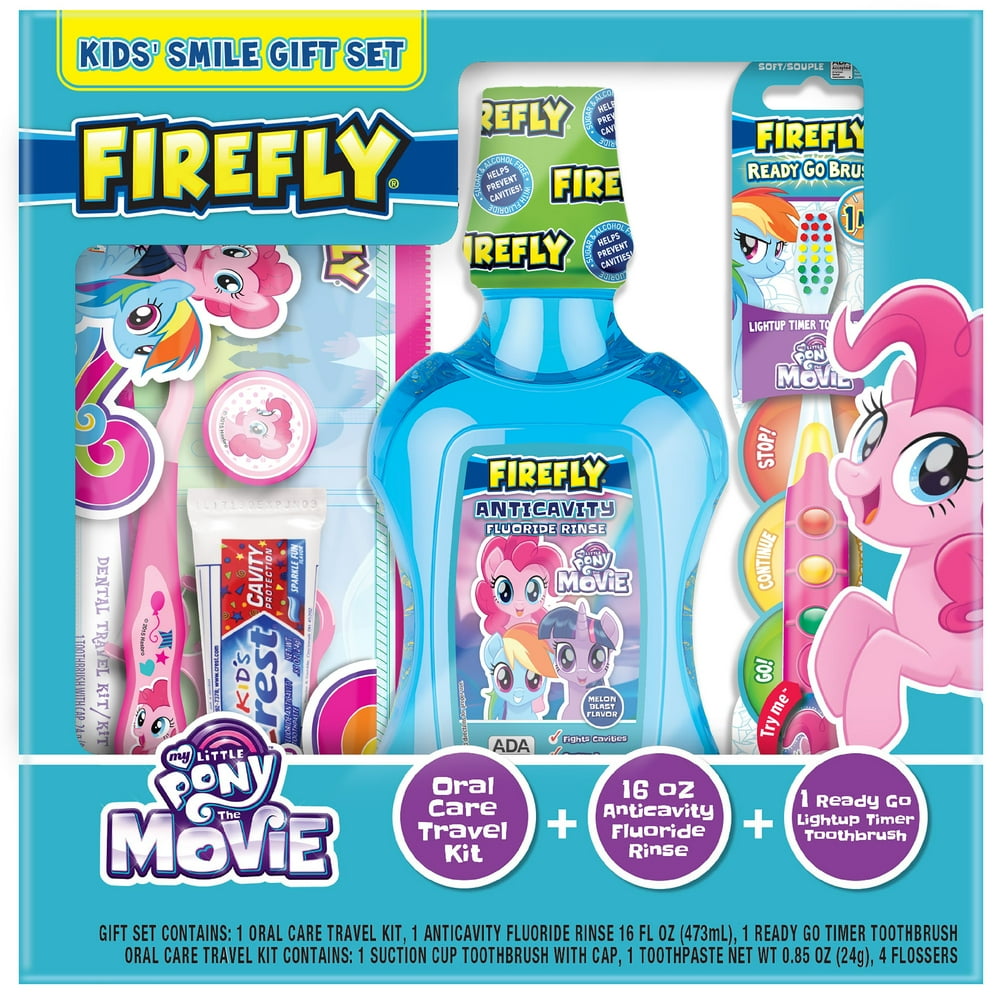 Firefly My Little Pony Kids Toothbrushes, Toothpaste and Mouthwash Oral Care Holiday Gift Set