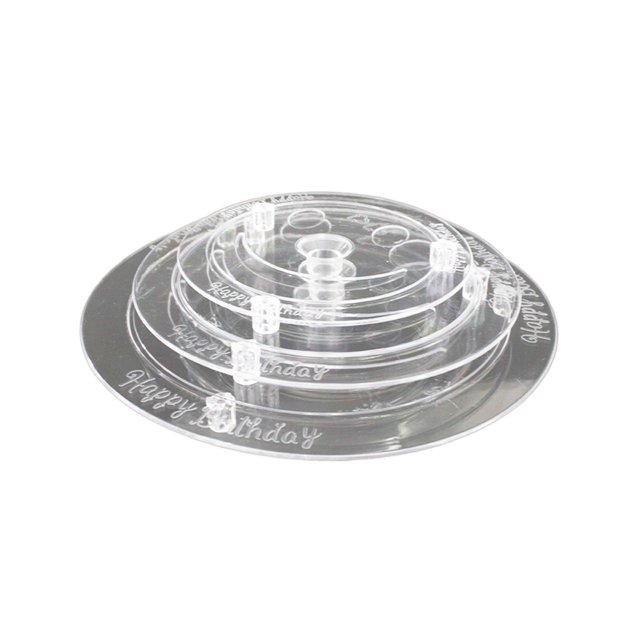 CJWDYLX 5 Gaskets And 15 Supporting Rod ,Cake Separator Plates 5 Tiered Cake Board With 15 Pcs Cake For 6 Face Cake Holder Bakeware Oven Glass Bakeware Baking Pans for Oven Baking Pans Set Glass Bake