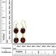 thumbnail image 2 of Red Garnet Oval Shape Gemstone Drop Dangle Earrings for Women, Gold Plated 925 Sterling Silver Modern Fashion Designer Party Jewelry Handmade By Artisans/Length: 4.5 Cm, 2 of 5