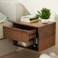 thumbnail image 2 of LACHILLBAY Floating Nightstand with Drawer Storsge,Light Wood Modern Floating Bedside Table,Wall Mounted End Table,Walnut, 2 of 15