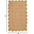 thumbnail image 2 of Shree Exports Hand Woven Farmhouse Jute Area Scalloped Rug (Yellow, 3x5 Feet), 2 of 4