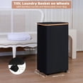 thumbnail image 3 of YYhl 1pack Laundry Hamper with Wheels,110L Laundry Basket with Lid and Inner Bag Clothes Hamper for Laundry Room Clothes Hampers for Laundry with Bamboo Handles, 3 of 5