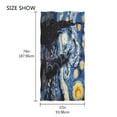 thumbnail image 4 of Ryvnso Wolf in Night Sky Oil Paint Oversized Beach Towel Microfiber Bath Blankets Swimming Fitness 37" x 74", 4 of 5