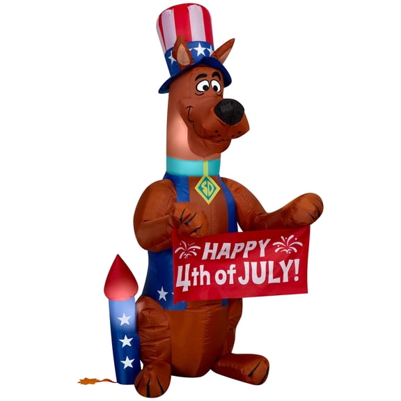 Gemmy Airblown Inflatable 4ft Independence Day Light Patriotic Scooby Doo WB Independence Day Yard Decor