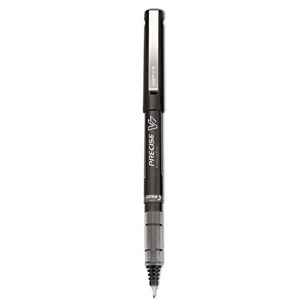 Pilot® Precise™ V7 Liquid Ink Rollerball Pens, Fine Point, 0.7 mm, Black Barrel, Black Ink, Pack Of 12