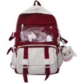 thumbnail image 1 of Kawaii Backpack With Kawaii Pin And Accessories Cute Kawaii Backpack For School Bag Kawaii Girl Backpack Cute(red), 1 of 4