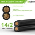 thumbnail image 2 of SYSTON 14/2 Low Voltage Landscape Lighting Direct Burial Stranded Wire Cable, 14 Gauge 2 Copper Conductors for Outdoor Spotlight Pathway Lighting and More Low Voltage Applications Use - 50 FT, 2 of 7