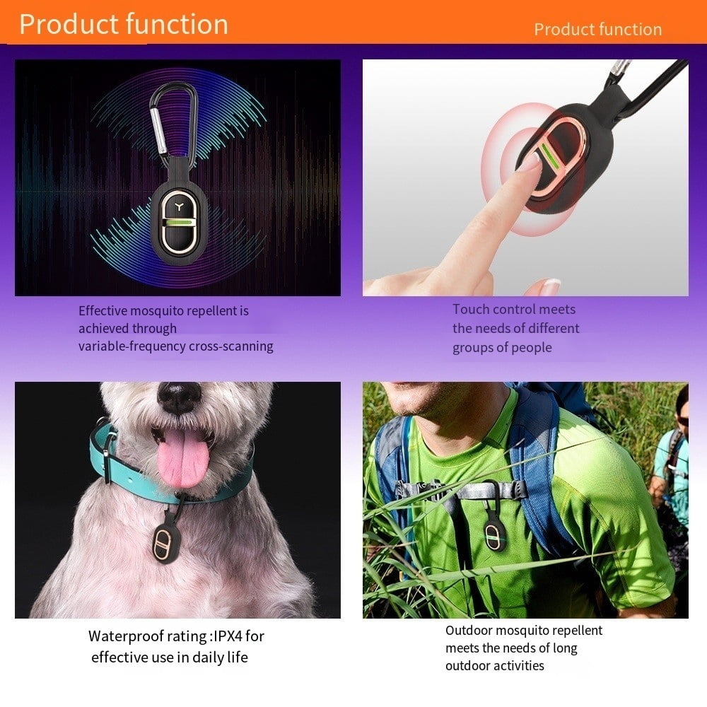 Portable Ultrasonic Mosquito Repellent Clip-On for Outdoor Activities - Ideal for Hiking and Camping