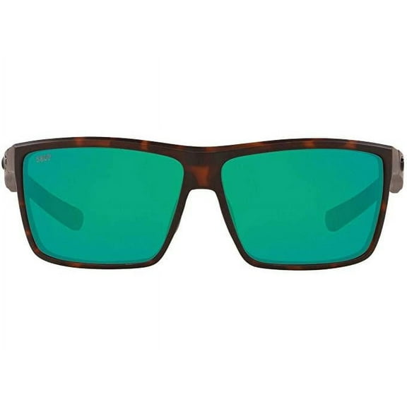 Costa Del Mar Mens Rinconcito Polarized Rectangular Sunglasses - Matte Tortoise/Green Mirrored - 60 mm
