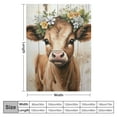 thumbnail image 4 of JRXY Highland Cow Blanket Western Farmhouse Throw Blanket  Longhorn Bull Cattle  Blanket Wild Animal Sherpa Blanket, Daisy Rustic Flowers Living Room Decor, Teal Oil Painting Bed Blanket White, 4 of 6