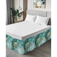 thumbnail image 4 of Turquoise Marble Bed Skirt Modern Art Abstract Gold Texture Ombre Bed Skirts California King Size 16 Inch Drop, Wrap Around Dust Ruffle&nbsp;Bedskirt with Adjustable Elastic Belt for Queen Size Beds, 4 of 7