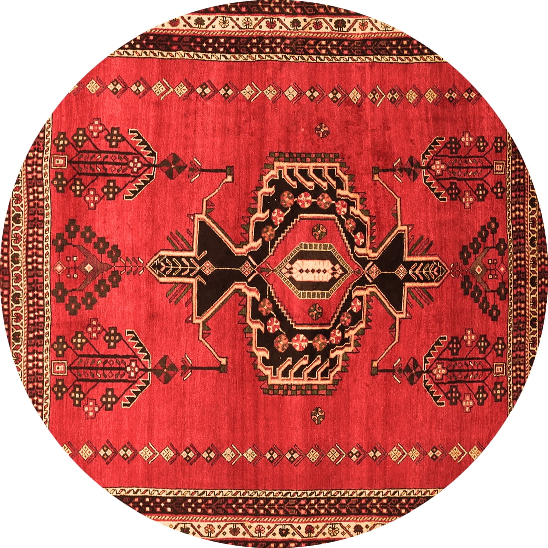 Ahgly Company Indoor Round Persian Orange Traditional Area Rugs, 5 ...