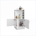 thumbnail image 6 of Corner Bar Cabinet with Wine Rack, Open Shelves & Hidden Storage, White | Modern | Medium (40-55in), 6 of 8