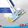 thumbnail image 5 of LOLA Cellulose & Foam SqueezeMatic Butterfly Sponge Mop Refill, 9", 4 Pack, Floor Cleaning, Comparable w/ Quickie TYPE S Sponge Mop Refill, 5 of 6