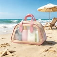 thumbnail image 4 of Clear Waterproof Travel Bag Transparent Makeup Organizer with Handle Large Capacity Portable Toiletry and Cosmetic Wash Bag for Travel, 4 of 6