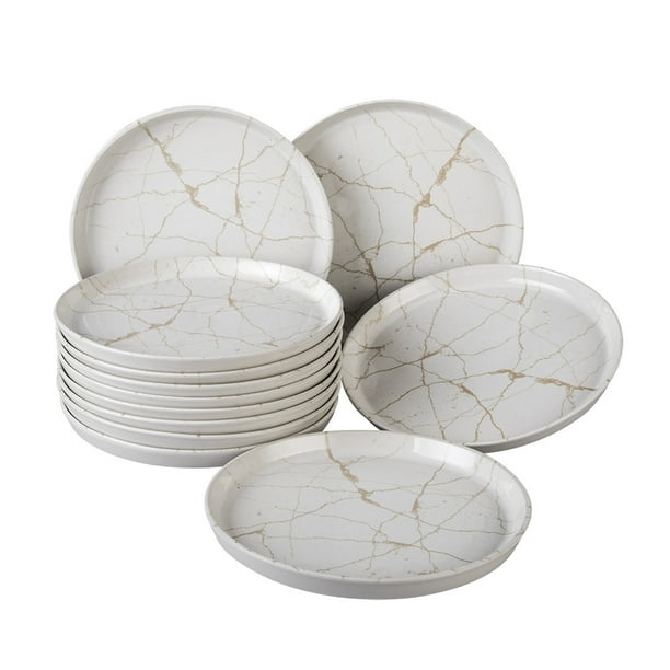 Santa Anita Juego de platos base Gourmet de Porcelana 12 piezas (Gold & Art, 26 cm)