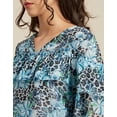 thumbnail image 5 of Moomaya Printed V-Neck Tops For Women, Ruffle Full Sleeve Sheer Summer Tunic Top, 5 of 9