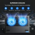 thumbnail image 2 of Laptop Cooling Pad, 12"-15.6" Laptop Cooler, Gaming Laptop Cooling Stand, Wind Speed Adjustable, 2 USB Powered Laptop Fan Cooling Pad for Laptop Within 16 Inch (Blue), 2 of 5