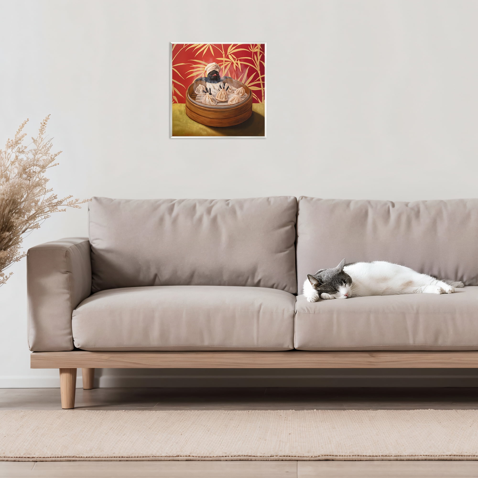 Bamboo Steamer Bird Wall Plaque Art, design by Lucia Heffernan