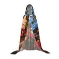thumbnail image 7 of Honeii Tropical Beach Candlelight Print Poncho Cape, Cloak Coat, Snuggly Hooded Wearable Blanket, Hooded Cape For Teenagers,Halloween Costumes-Medium, 7 of 7