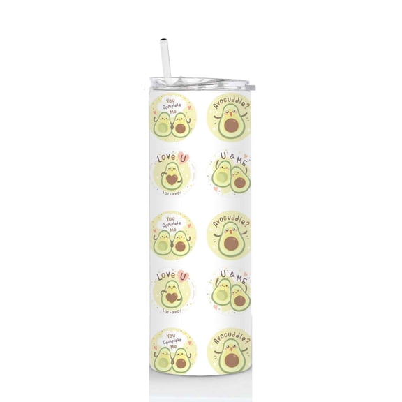 Avocuddle 20 oz Stainless Steel Insulated Tumbler with Lid and Straw, Karla Giselle