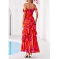 thumbnail image 5 of PRETTYGARDEN Women's Formal Cocktail Maxi Dresses Summer Off Shoulder Floral Mesh Bodycon Spring Wedding Guest Dress, 5 of 10
