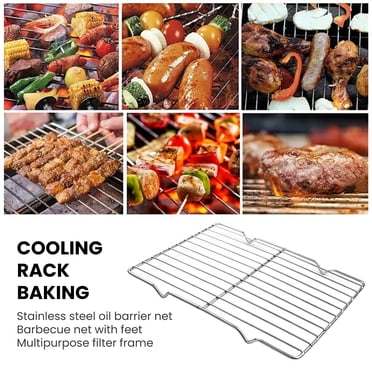Stainless Steel Cooling Rack Oven Dishwasher Safe Baking Roasting Barbecue Grilling Net Rack Rectangle Steel Wire Cookie Rack Kitchen Gadgets