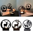 thumbnail image 2 of Stylish Black Candle Holder Exquisites Workmanship Deer Decoration for Home Creative Iron Candlestick, Animal Pattern, 2 of 18