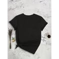 thumbnail image 3 of Chic Love Cherry Graphic Tee for Women - Casual Round Neck, Short Sleeve, Stretchy, WIdeal Everyday Fashion Top with Pink Bow Detail Tee For Adult, Men, Women, Teen, Teenager, Adolescent, Youth, 3 of 7