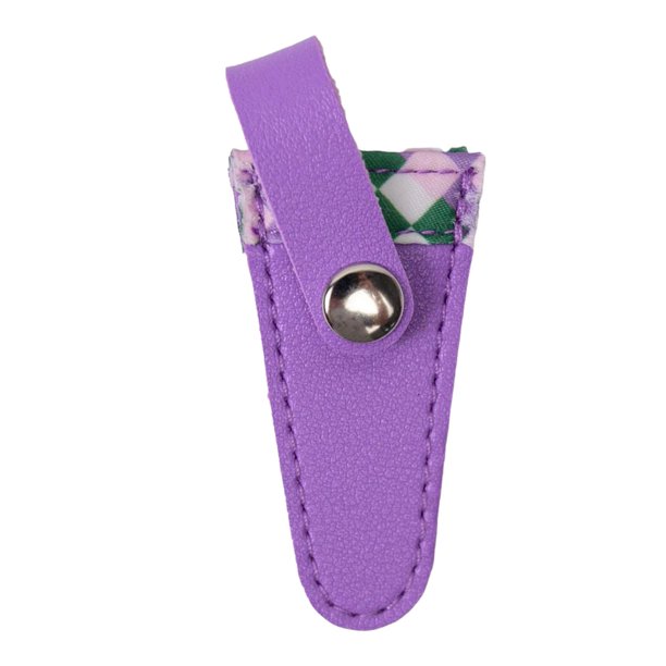 Funda protectora de cuero sintético para tijeras de manualidades, 8 x 3 cm, elegante estuche de almacenamiento para tijeras de bordar y coser. Violeta