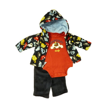 - Little Wonders Infant Boys 3 Piece Cars Fleece Jacket Sweat Pants Shirt Set
