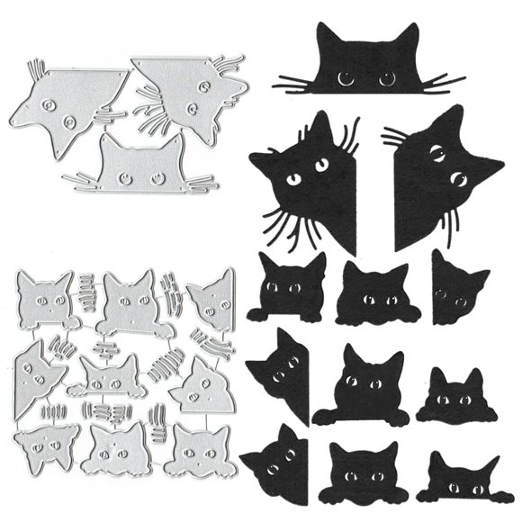 Troqueles de corte Heureppy de gatos de Halloween para scrapbooking y manualidades