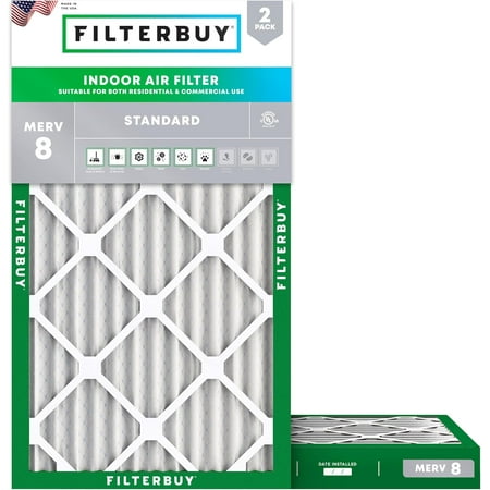 

Filterbuy 12.75x21x2 MERV 8 Pleated HVAC AC Furnace Air Filters (2-Pack)