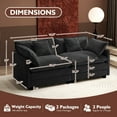 thumbnail image 4 of BedLuxury 76.7’’ Loveseat Sofa, Modern Chenille Sectional Sofa Cloud Couch for Living Room, Apartment, Office, 2-Seat, Black, 4 of 9