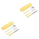 thumbnail image 3 of Kearding Juegos de vajilla 304 Cubiertos de acero inoxidable Juego de cubiertos reutilizables Estudiantes portátiles Diseño simple Restaurante de Amarillo limón 3 piezas 2piezas Kearding CBP259794, 3 of 6
